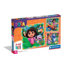 Puzzle 3 în 1 Dora Exploratoarea, 3 x 48 piese, 5 ani+
