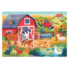 Puzzle Ferma 2 în 1, 2 x 20 piese, 3 ani+