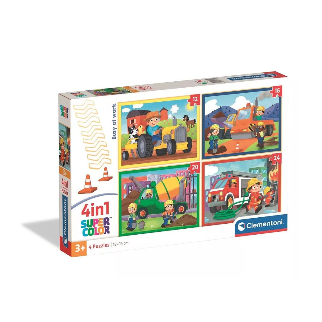 Puzzle Meserii și Vehicule 4 în 1, 3 ani+