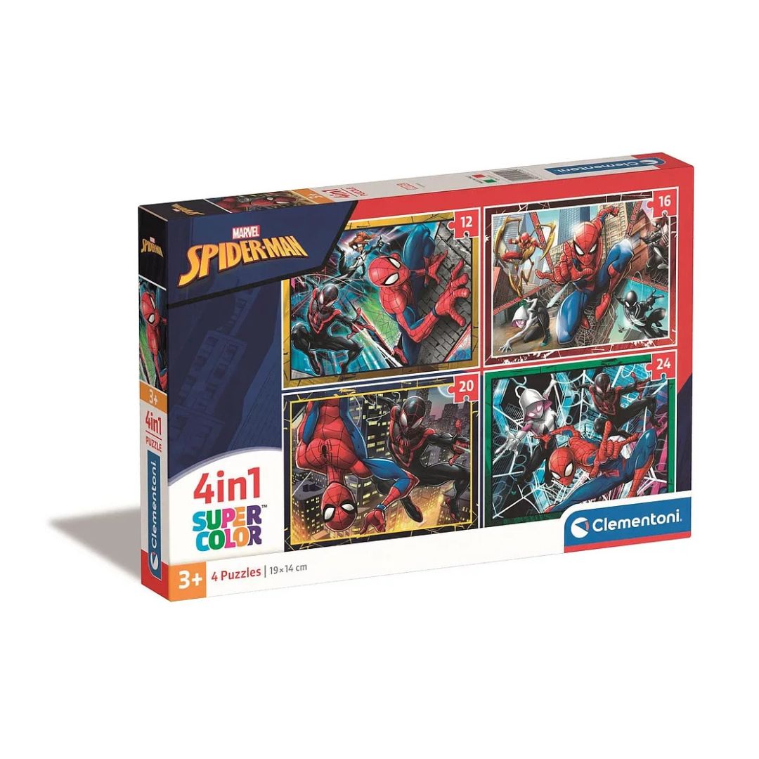Puzzle Omul Păianjen 4 în 1, 72 piese, 3 ani+