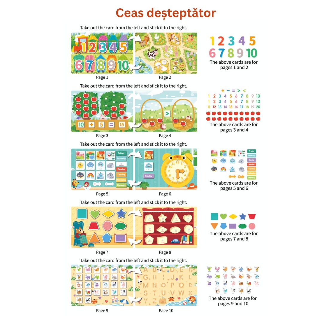 Carte educativă Busy Book, 6 tematici