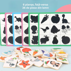 Jocul Umbrelor, Puzzle de asociere din lemn, 3 ani+