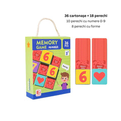Găsește perechea: cifre și forme, 18 perechi, 3 ani+