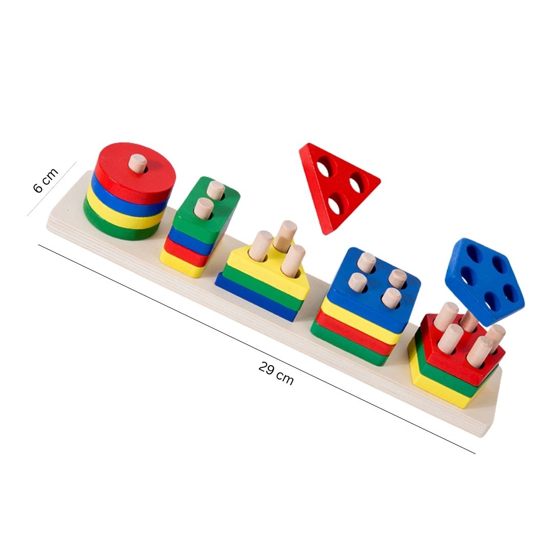 Joc de sortare cu 16 și 20 de forme geometrice, 1 an+