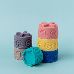 Jucărie educativă bebe, multifunțională, turn de stivuire, 6 piese, 3 luni+