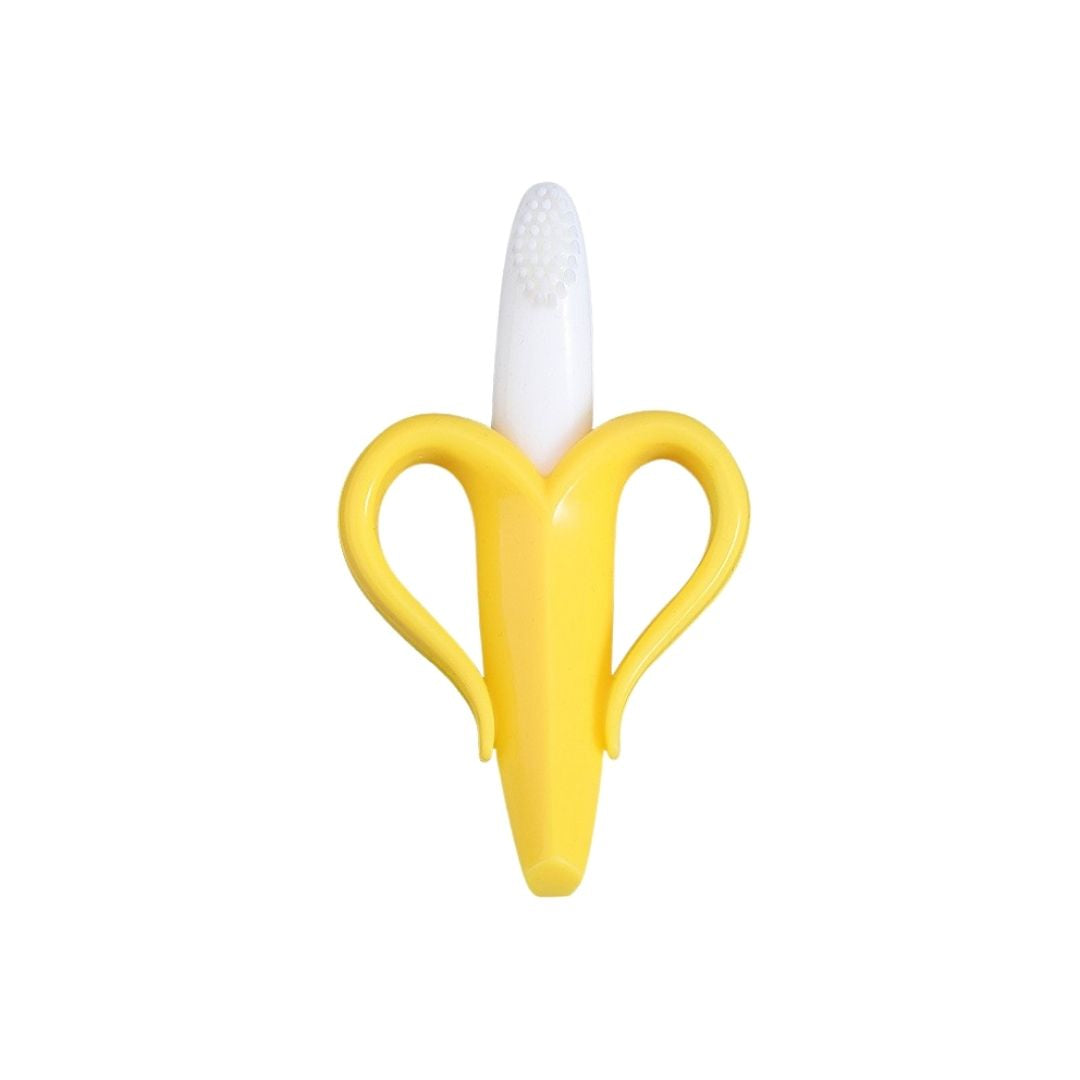 Jucărie dentiţie și periuță 2 în 1 banană
