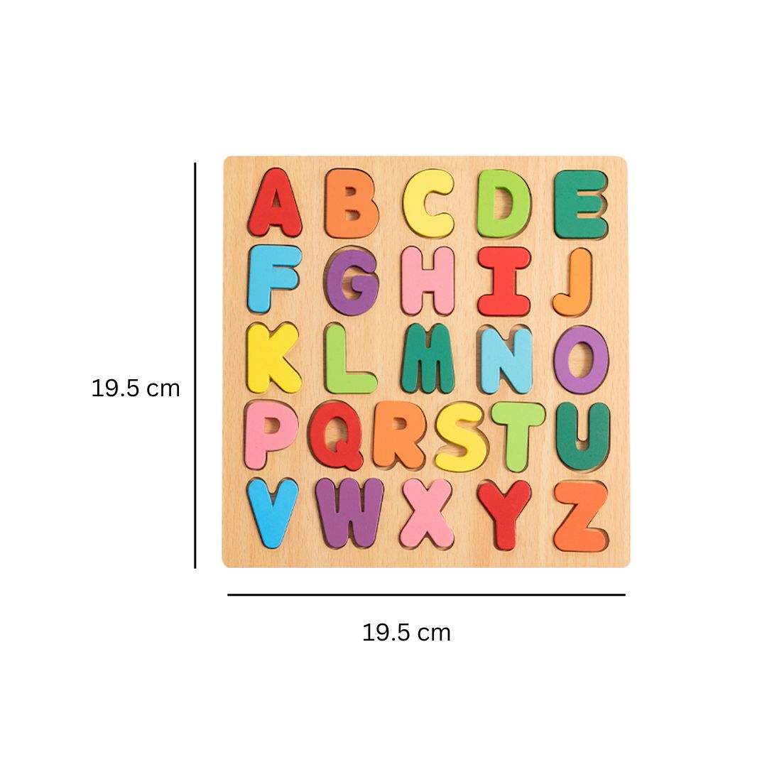Puzzle Incastru 3D din lemn: forme, cifre, litere
