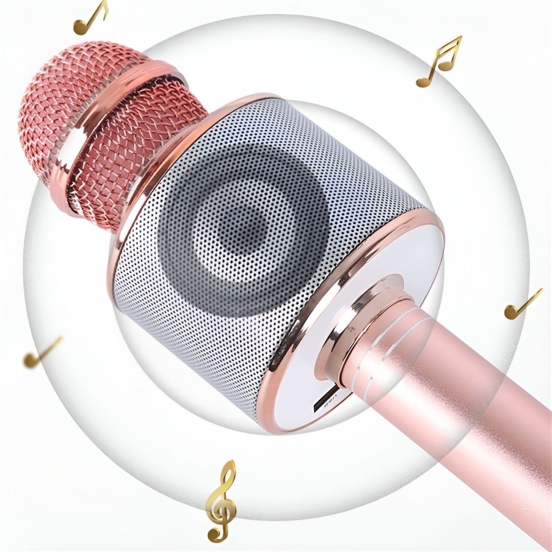 Microfon Karaoke Portabil, Boxă Bluetooth 3-în-1 cu Modulator de Voce
