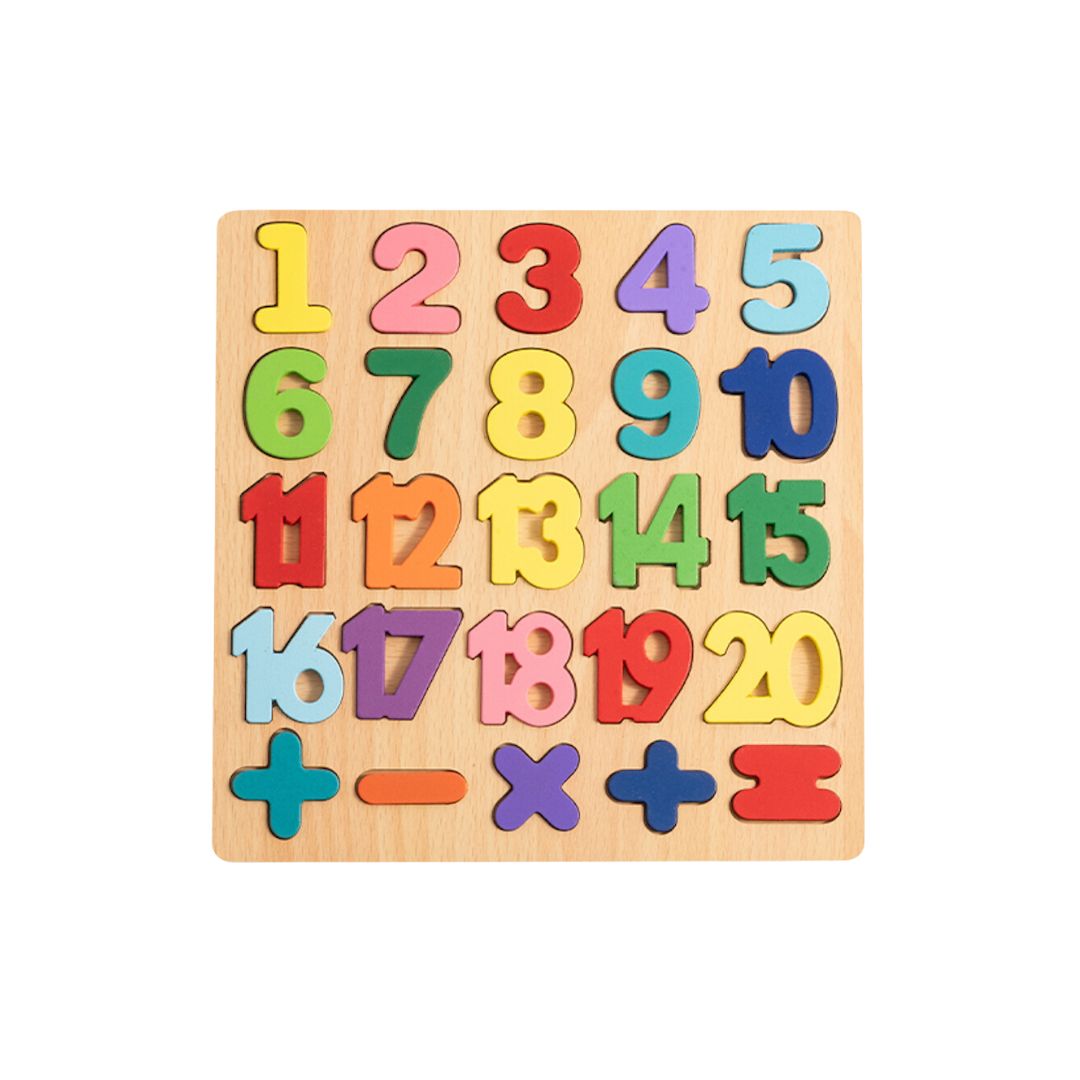 Puzzle Incastru 3D din lemn: forme, cifre, litere