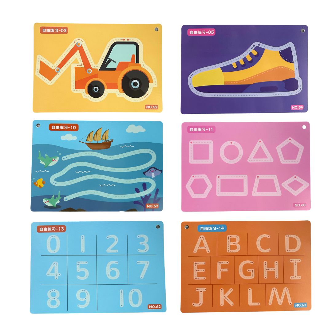 Planșe educative de scris, reutilizabile, 32 buc