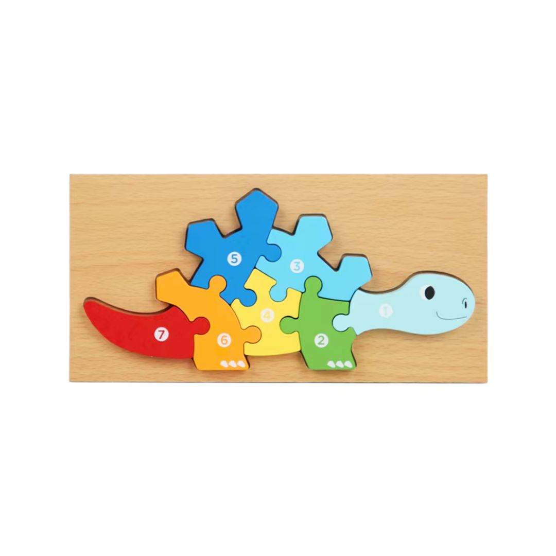 Puzzle 3D din lemn, 6-9 piese, 2 ani+