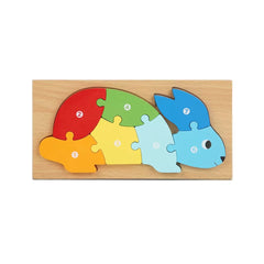 Puzzle 3D din lemn, 6-9 piese, 2 ani+