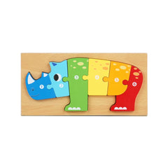 Puzzle 3D din lemn, 6-9 piese, 2 ani+