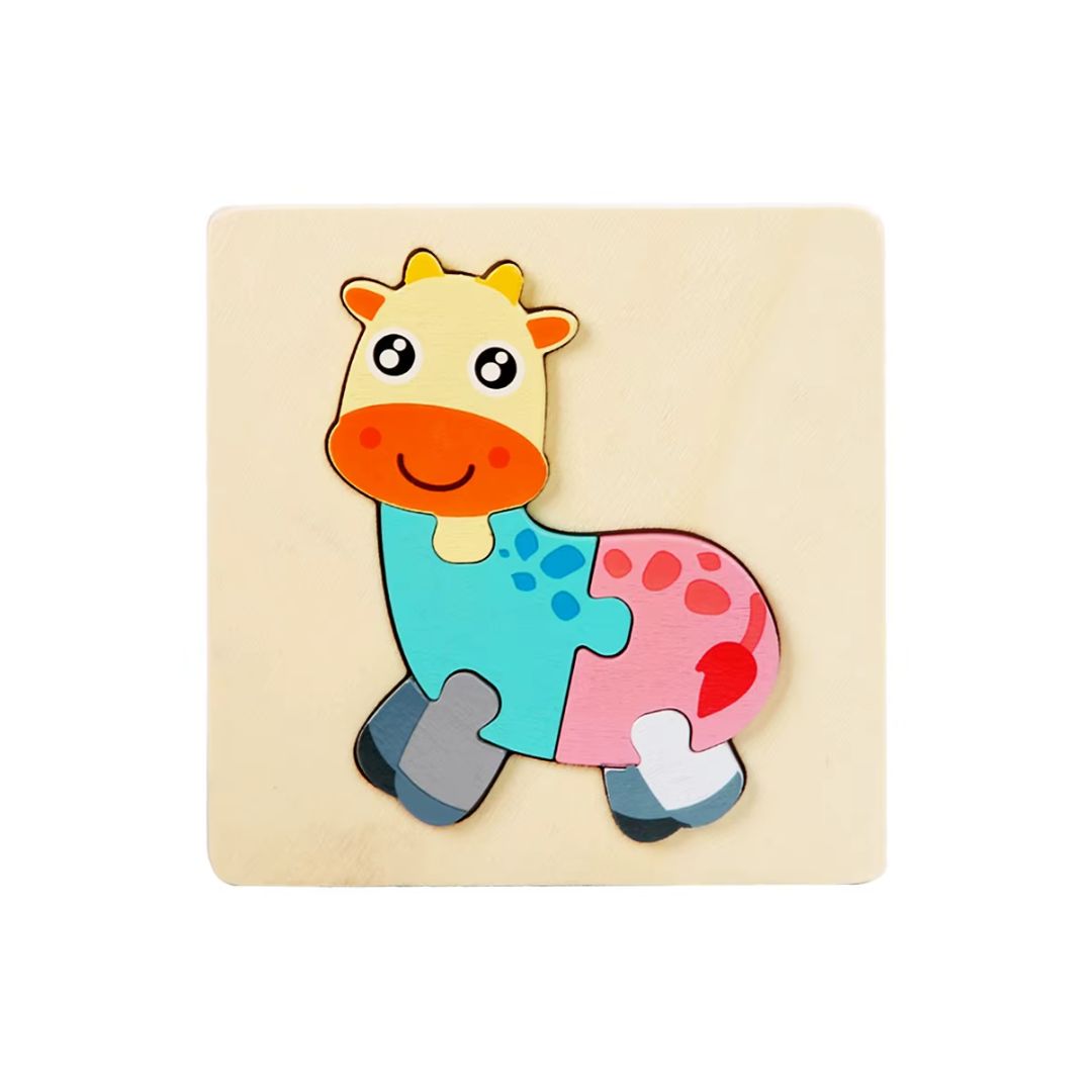 Puzzle Educaționale din lemn – Forme și Animale