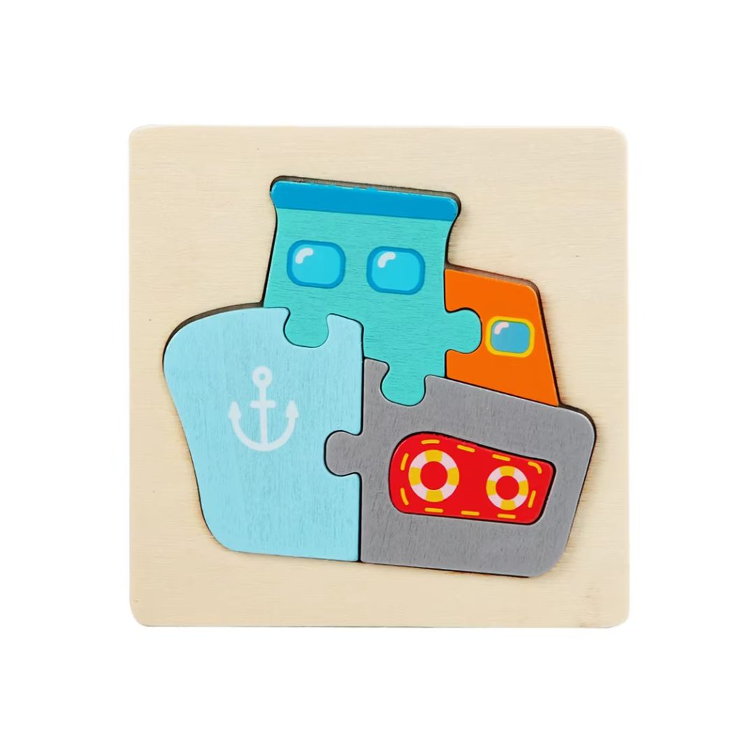 Puzzle Educaționale din lemn – Forme și Animale