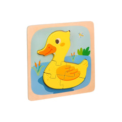 Puzzle din Lemn pentru Bebeluși, 3-6 Piese Mari