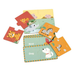 Puzzle mama și puiul, 12 perechi, carton rezistent, 18 luni+