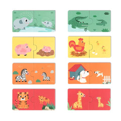 Puzzle mama și puiul, 12 perechi, carton rezistent, 18 luni+