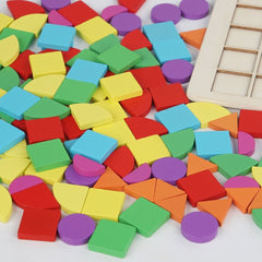 Puzzle mozaic din lemn, 124 piese și 20 carduri