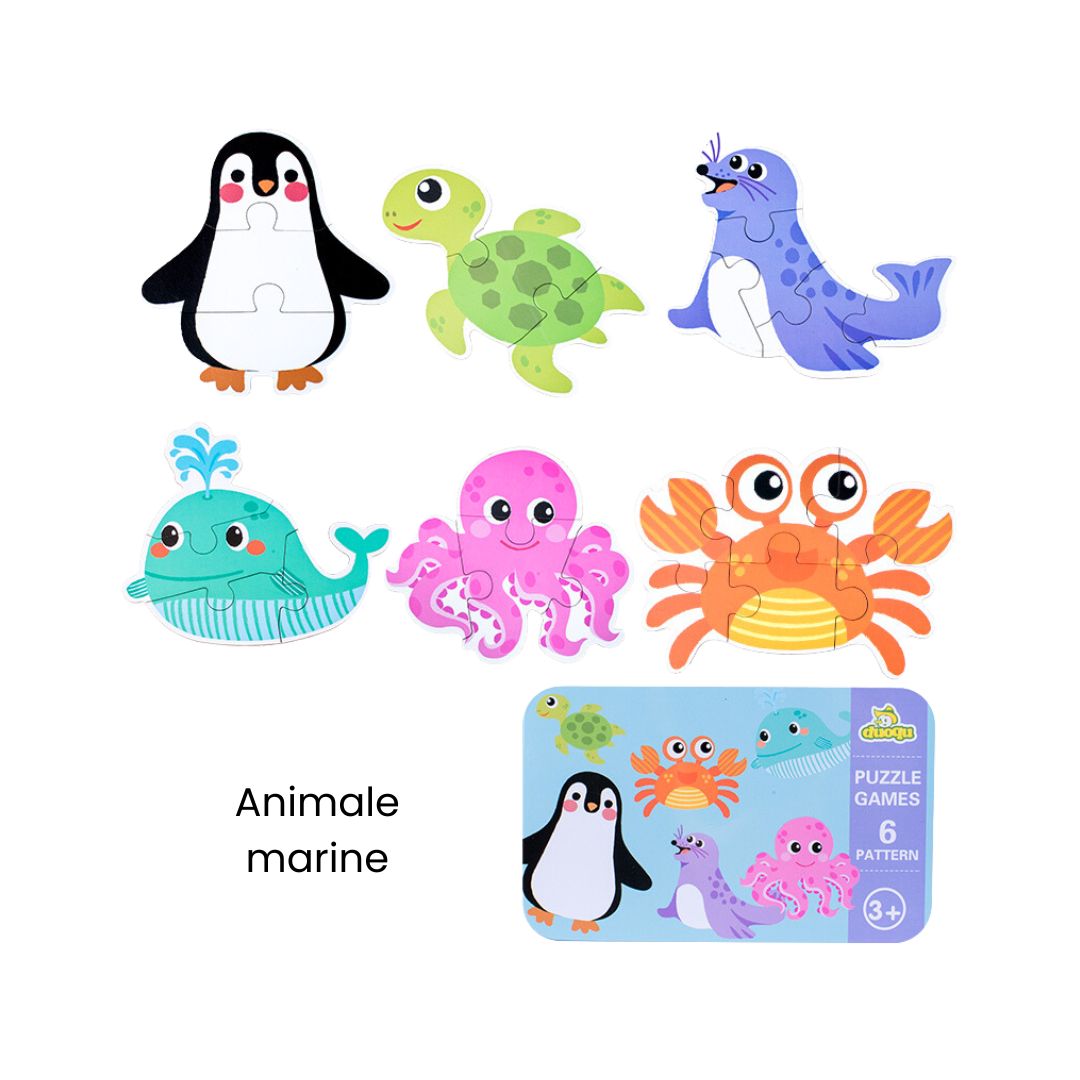 Set din 6 puzzle - 5 tematici, 3 ani+