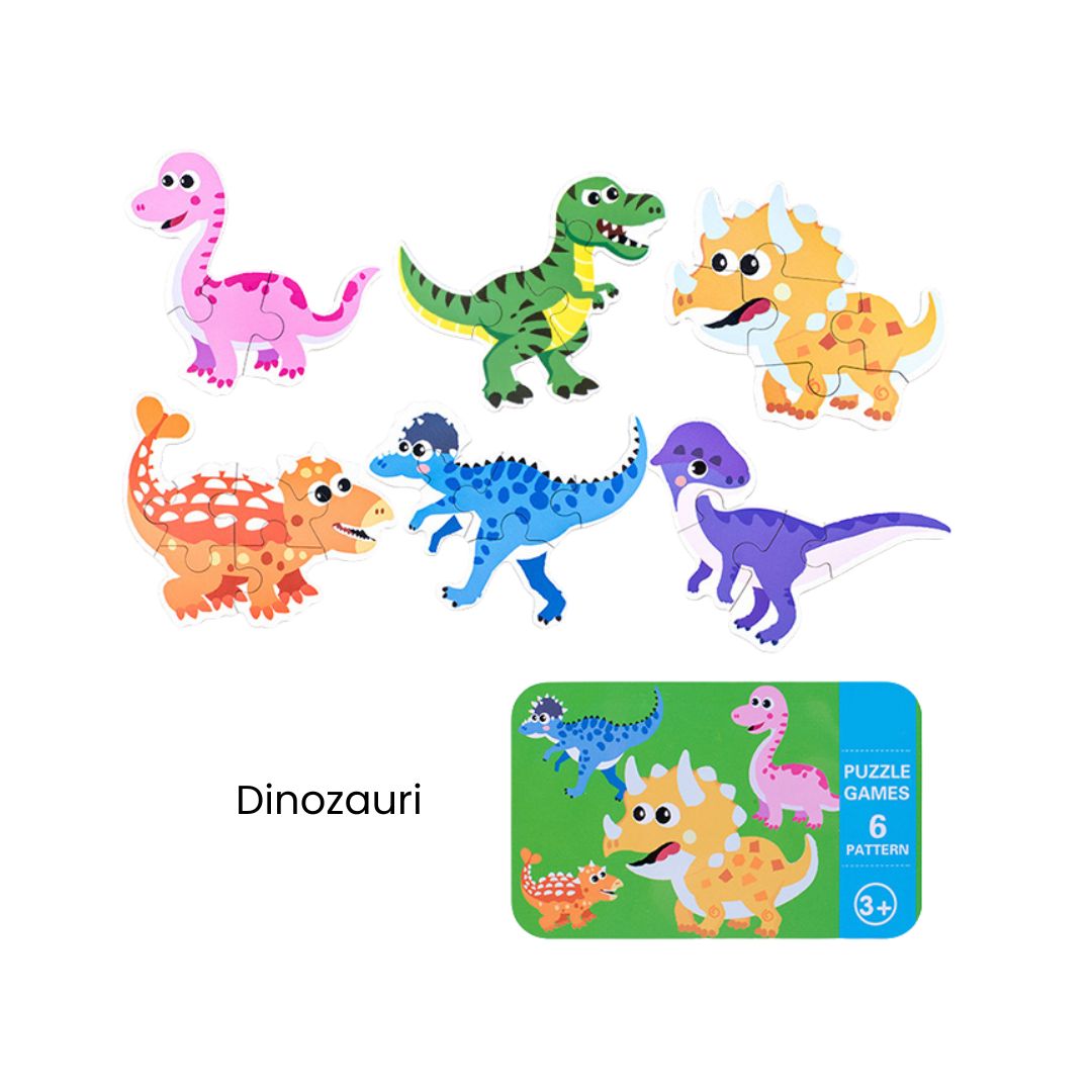 Set din 6 puzzle - 5 tematici, 3 ani+