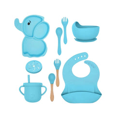 Set 10 Piese Diversificare din Silicon pentru Bebeluși, forma Elefant