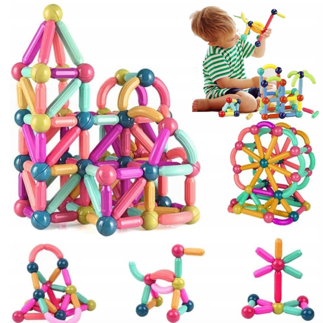 Set magnetic de construcție, cu 42 de piese colorate