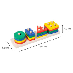 Sortator de forme geometrice, 16 piese, din lemn