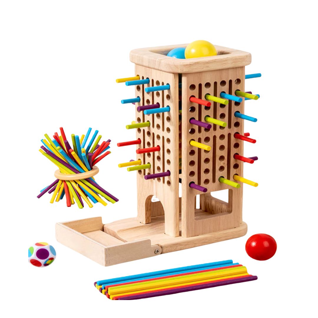 Turnul cu Bile și Bețișoare, joc de îndemânare și strategie, 3 ani+